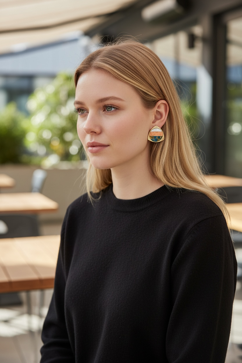 Golden Mosaic Earrings