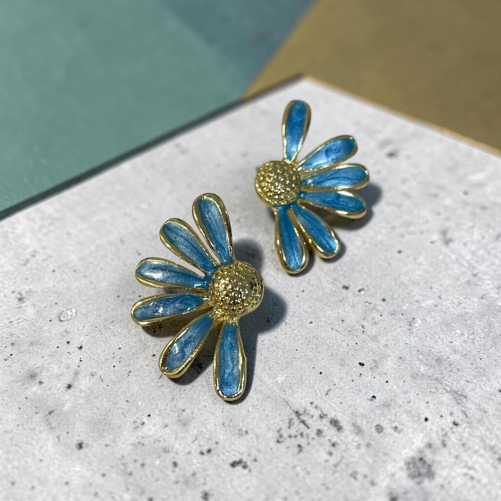 Blue Halo Earrings