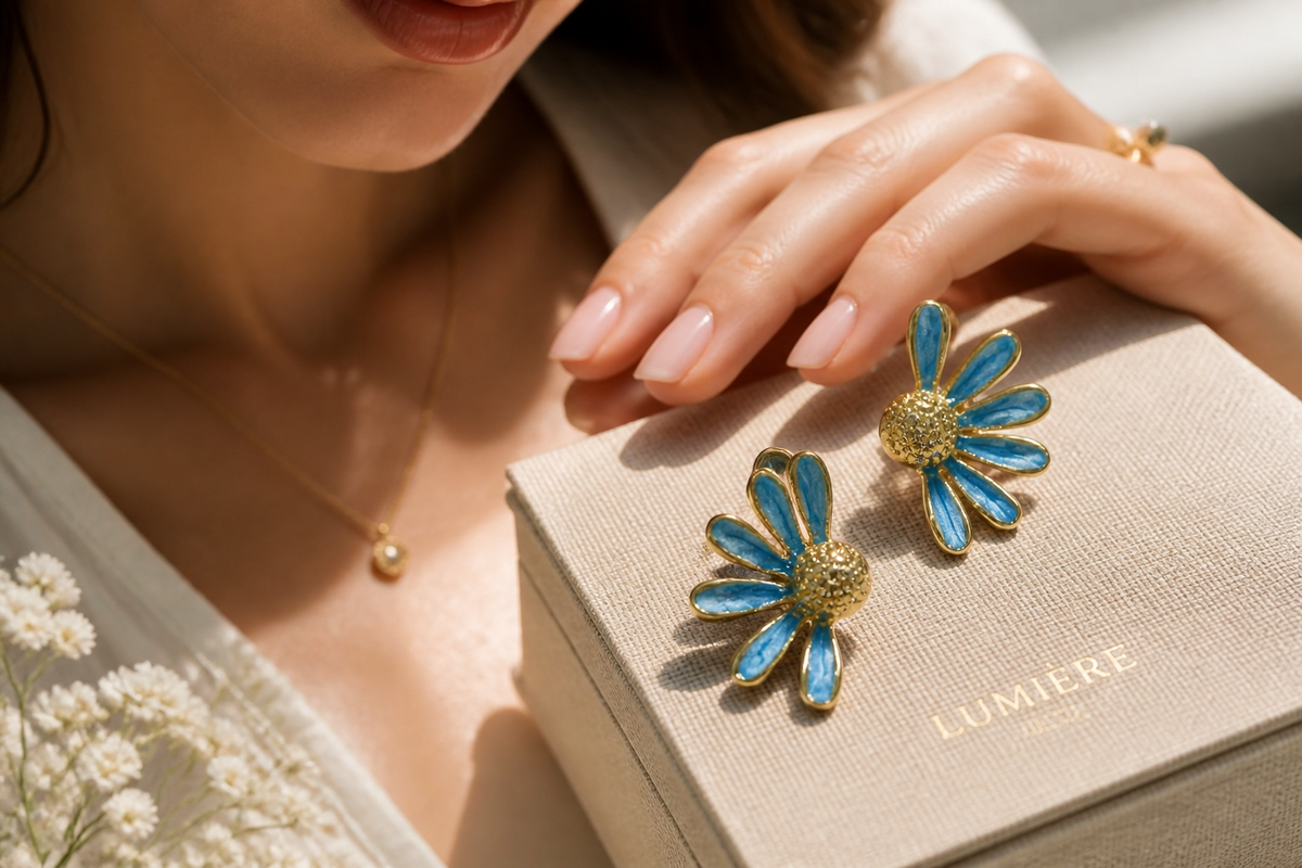 Blue Halo Earrings